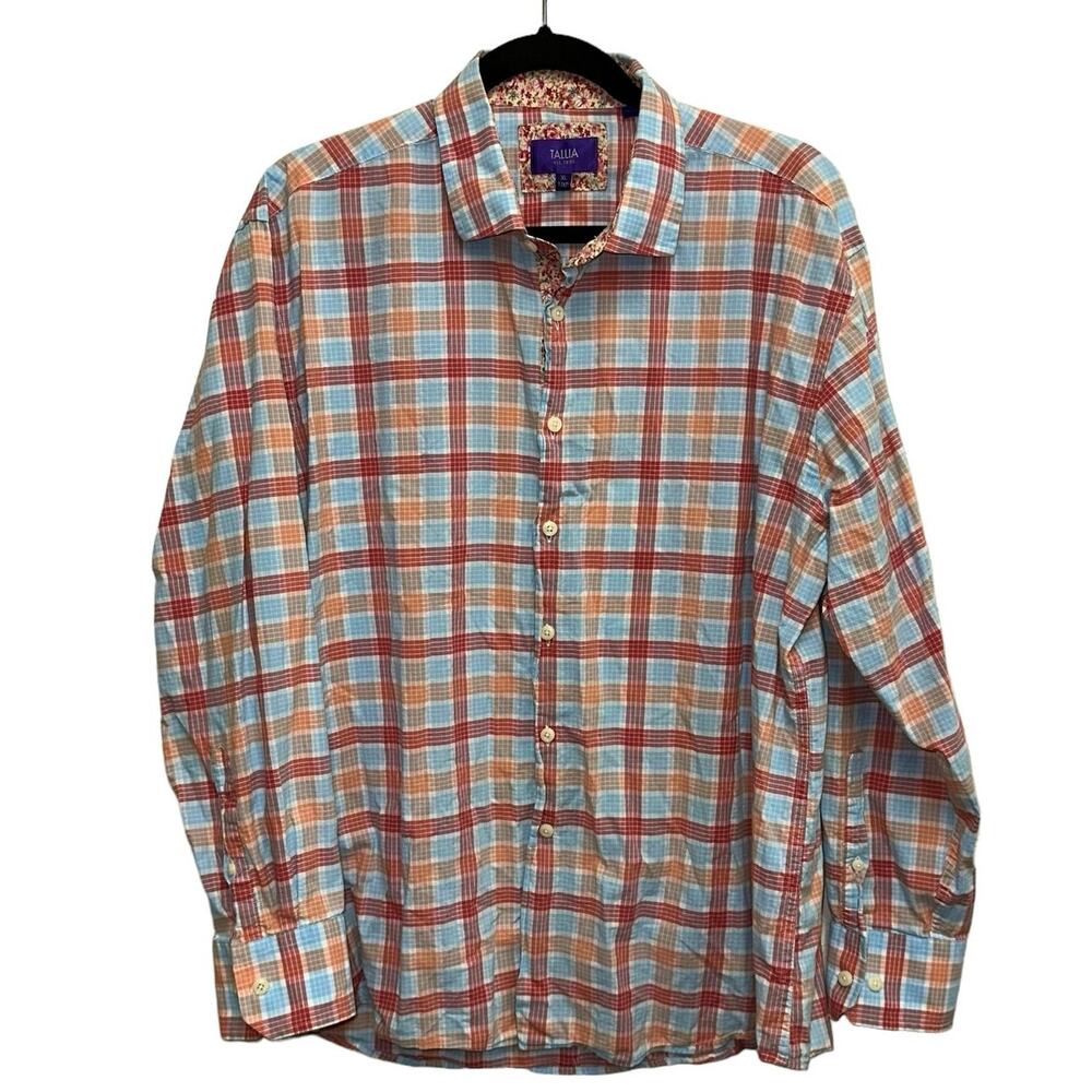 Tallia‎ Plaid Button Down Shirt XL Multicolor Casual Long Sleeve